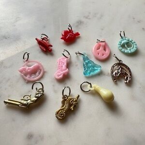 Vintage bulk lot  rare 1960s Cracker Jack Hong Kong Colorful Charm Set various